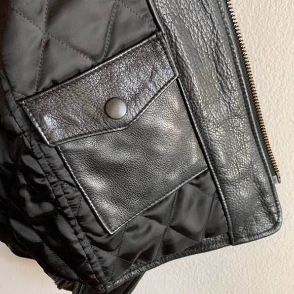 Heavy Cowhide Black Leather 4-pkt Moto Jacket with Brass Hardware - Picture 13 of 15